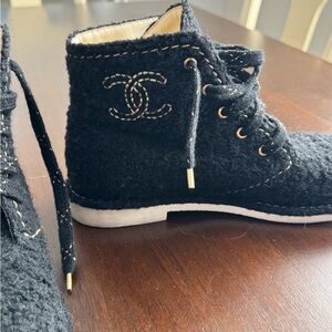 Chanel Black Woolen Women’s Shoes